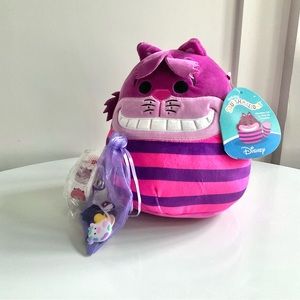 Squishmallow 8" Cheshire Cat. Includes Squishmallow sticker roll/Straw covers